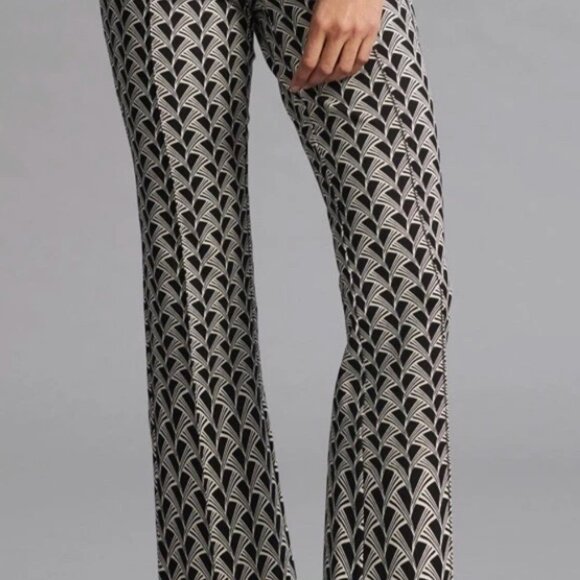 Anthropologie Maeve Margot Kick-Flare Cropped Pants, Black and White, 1x - Picture 3 of 8